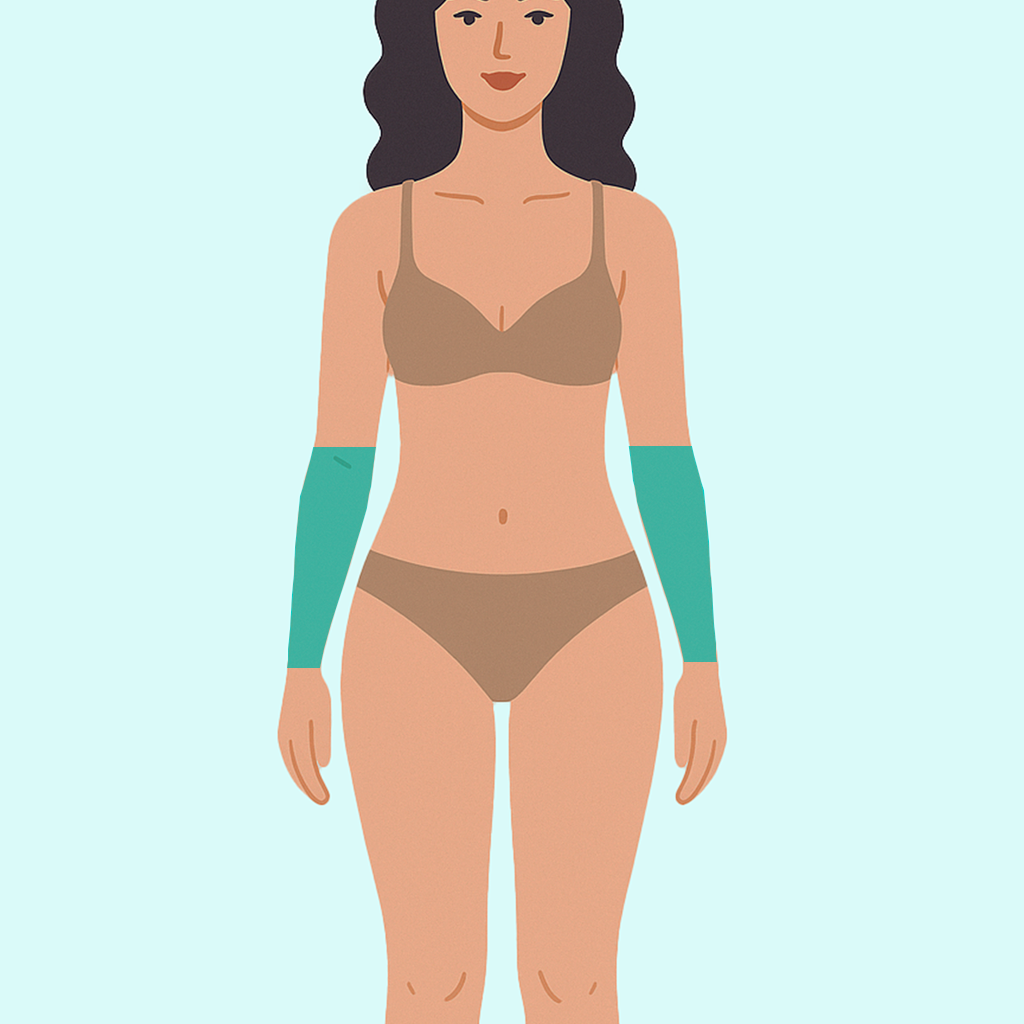 meio braço feminino